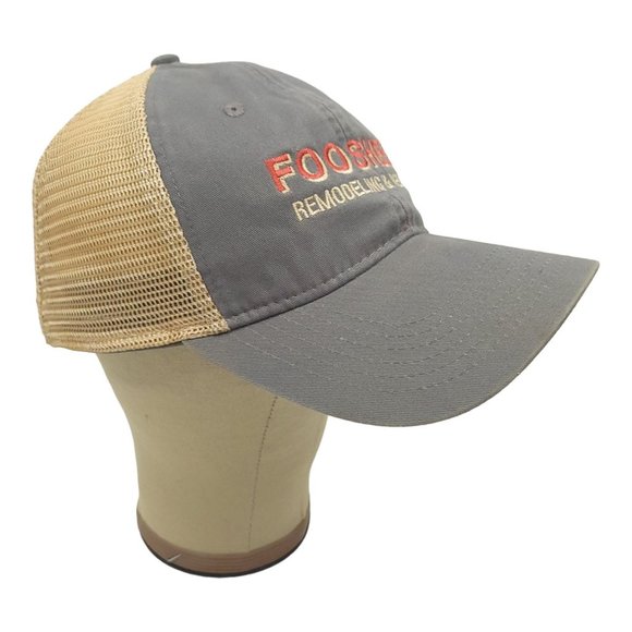 Fooshee Remodeling Repair Mesh Snapback Cap Trucker Baseball Hat Outdoor Gray - Picture 3 of 12
